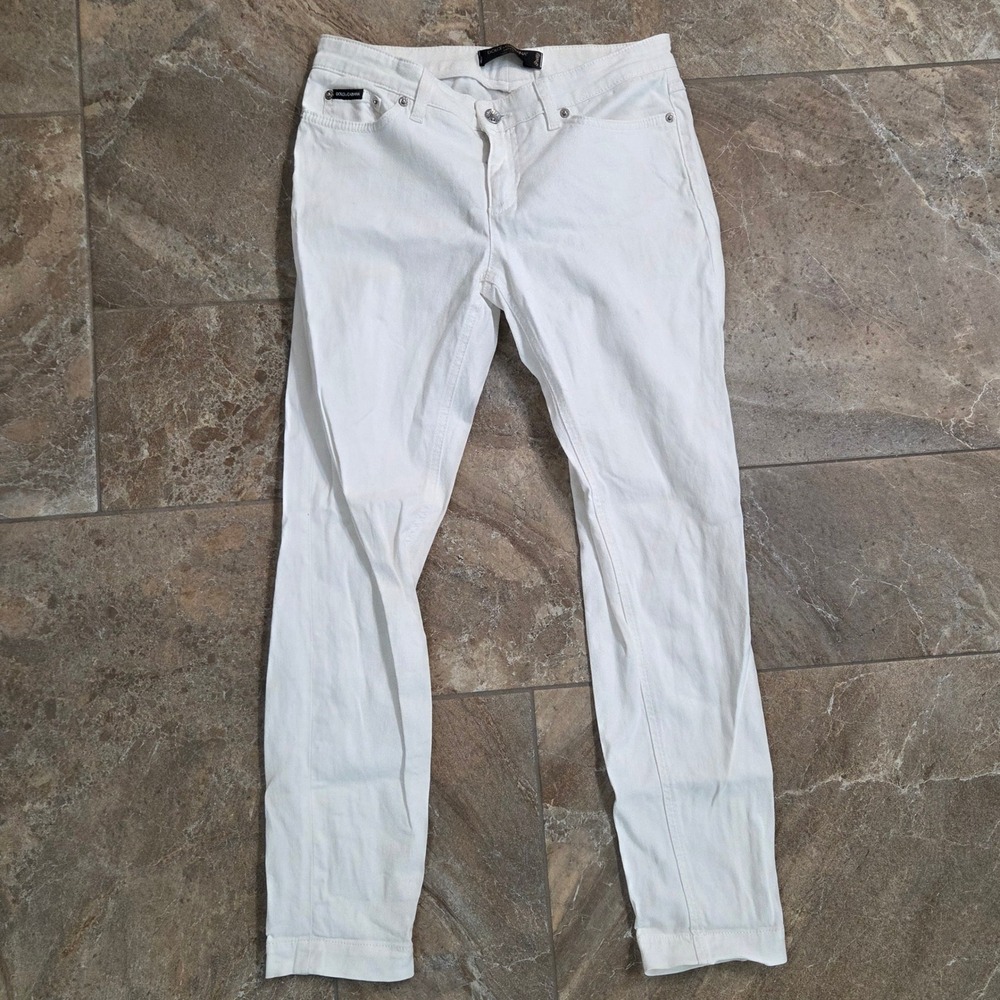 Dolce & Gabbana‎ White Denim Slim Jeans Made In Italy Womens 28 Waist
